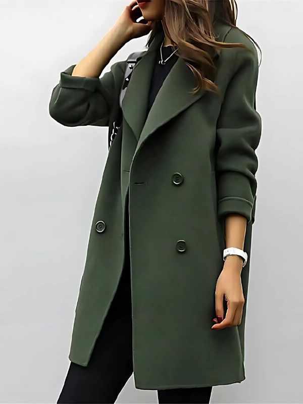 Manteau chic pour femme avec boutons et col à revers, parfait pour tous les jours