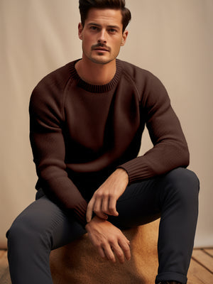 Pull Raglan à Col Rond pour Hommes - Confortable et Élégant