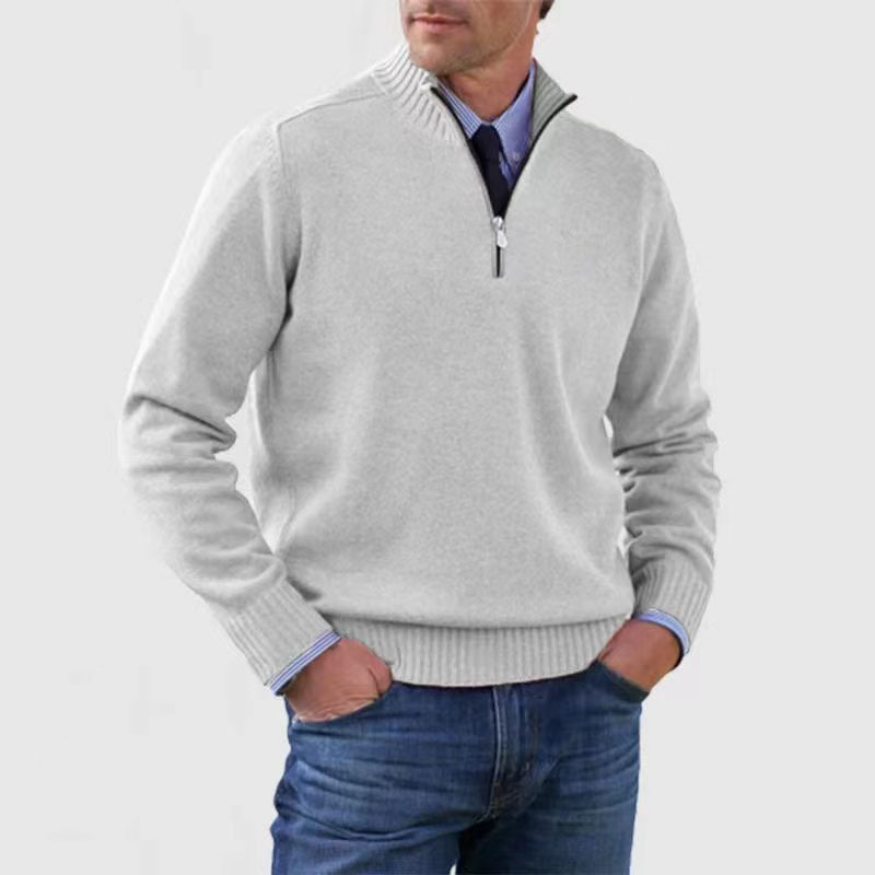 Pull à demi-fermeture éclair pour homme, confortable et moderne