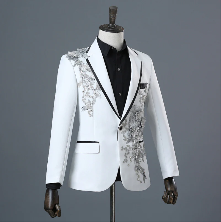 Blazer de mariage élégant avec broderie pour les événements scéniques