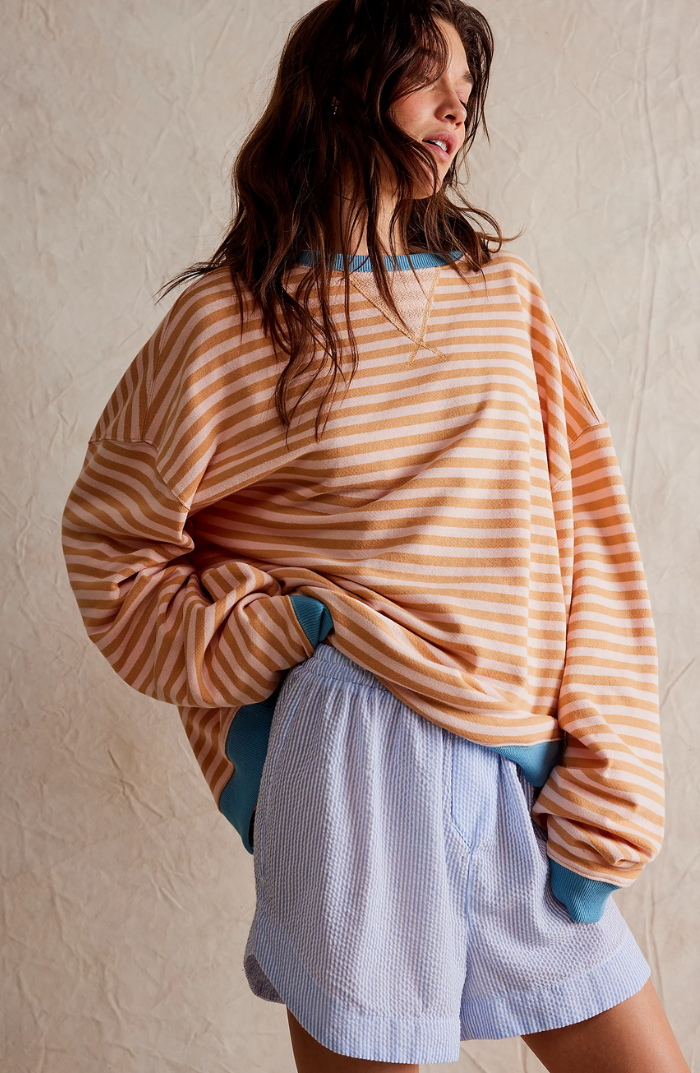 Pull Rayé Oversize pour un Style Décontracté