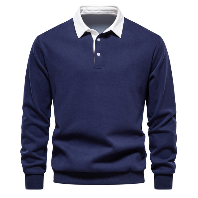 Polo homme classique à manches longues et style intemporel