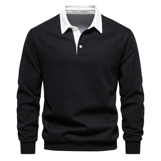 Polo homme classique à manches longues et style intemporel