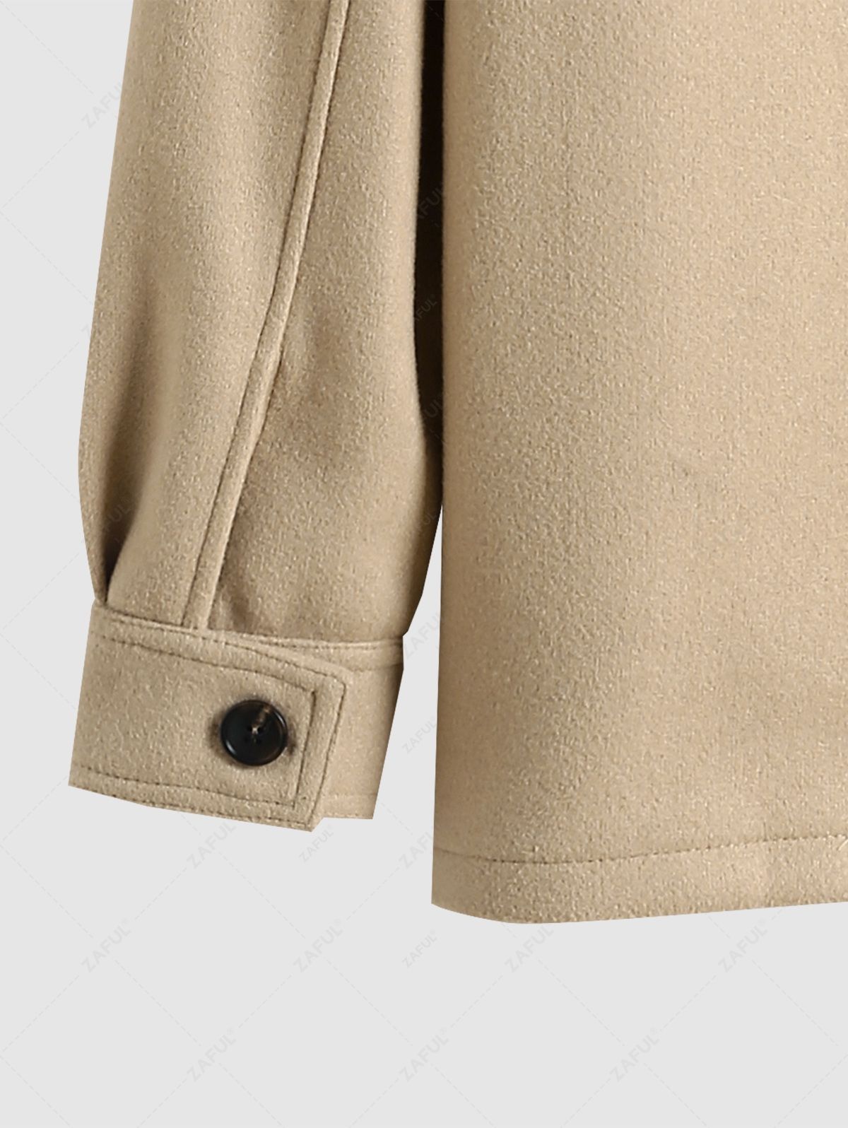 Manteau à Double Boutonnage avec Conception de Poches - Beige Clair