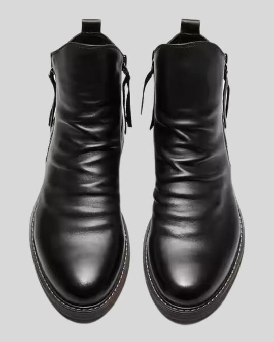 Bottes classiques et élégantes pour homme avec détail de fermeture éclair