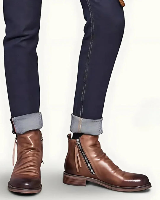 Bottes classiques et élégantes pour homme avec détail de fermeture éclair