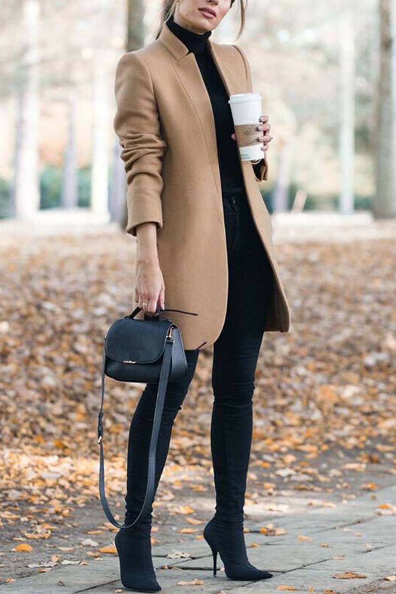 Manteau classique pour femme avec col montant pour l’hiver