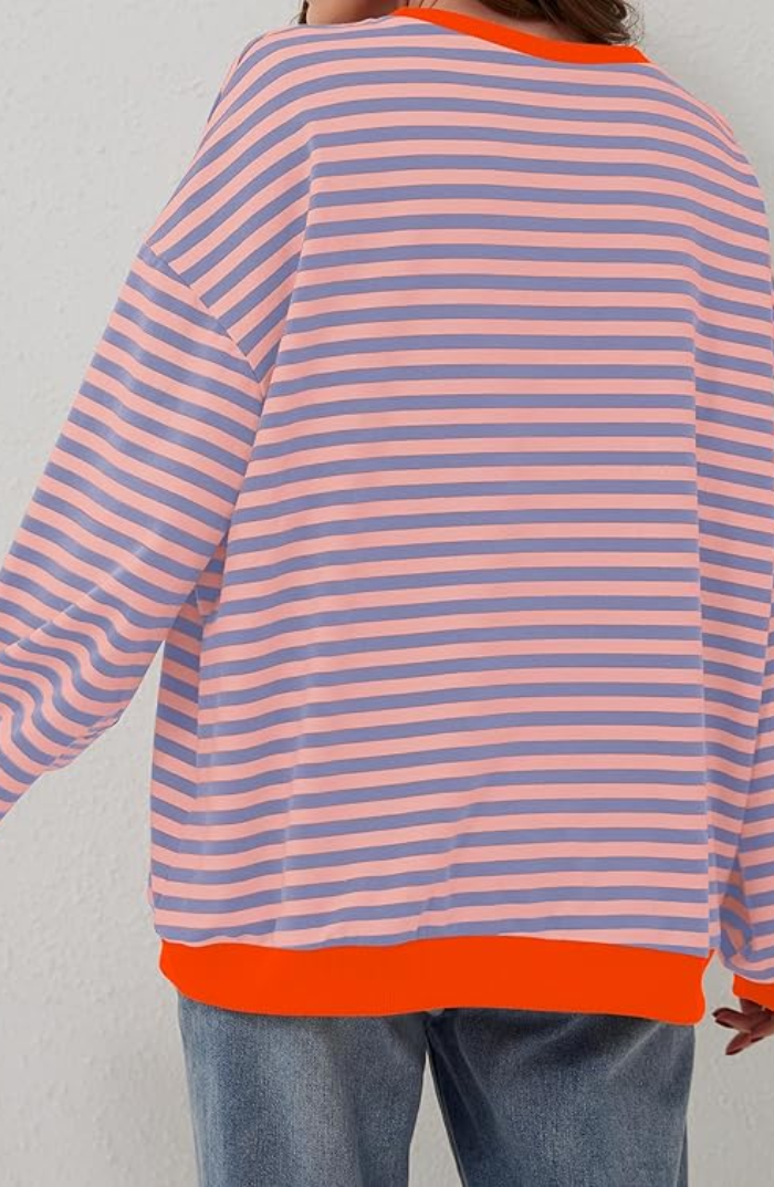 Pull Rayé Oversize pour un Style Décontracté