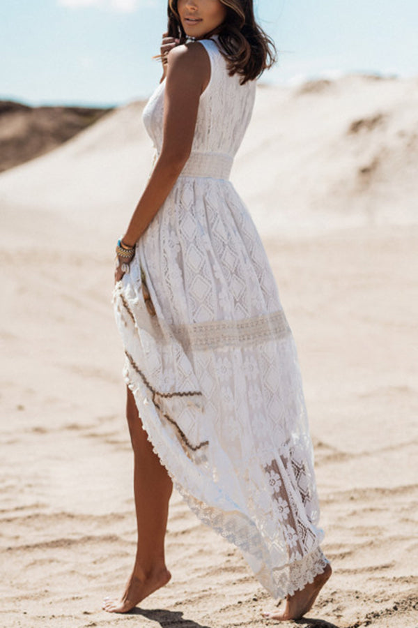 Berta - Robe maxi Boho Kisses avec gland et dentelle