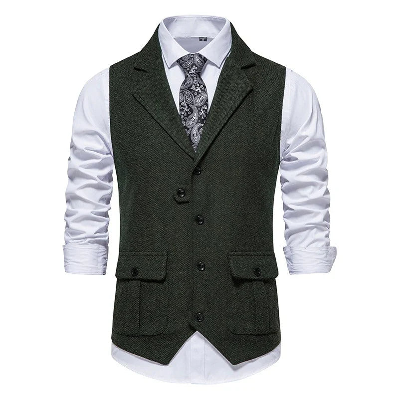 Gilet pour hommes de style classique avec un col sophistiqué pour des décisions en toute confiance