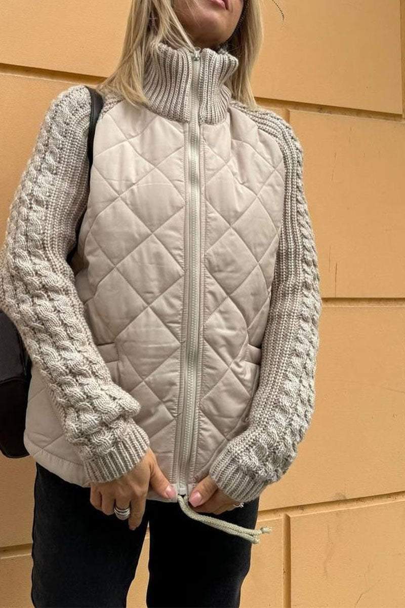 Veste zippée décontractée pour femmes avec inserts uniques