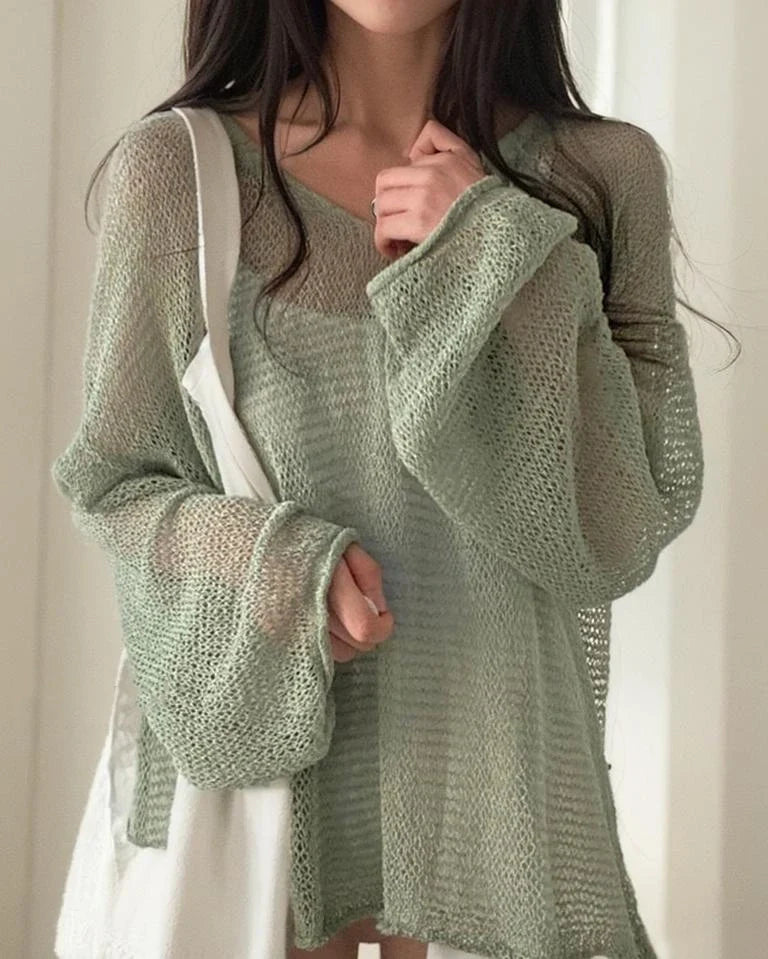 Un cardigan élégant pour femme avec un motif en maille, des manches longues et un col rond tendance