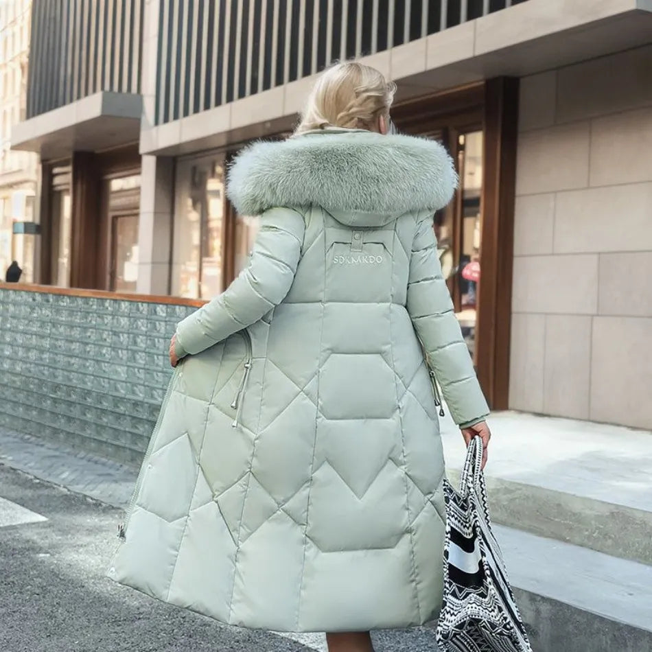 Manteau Longues d'Hiver pour Femme avec Capuche Élégante et Confortable