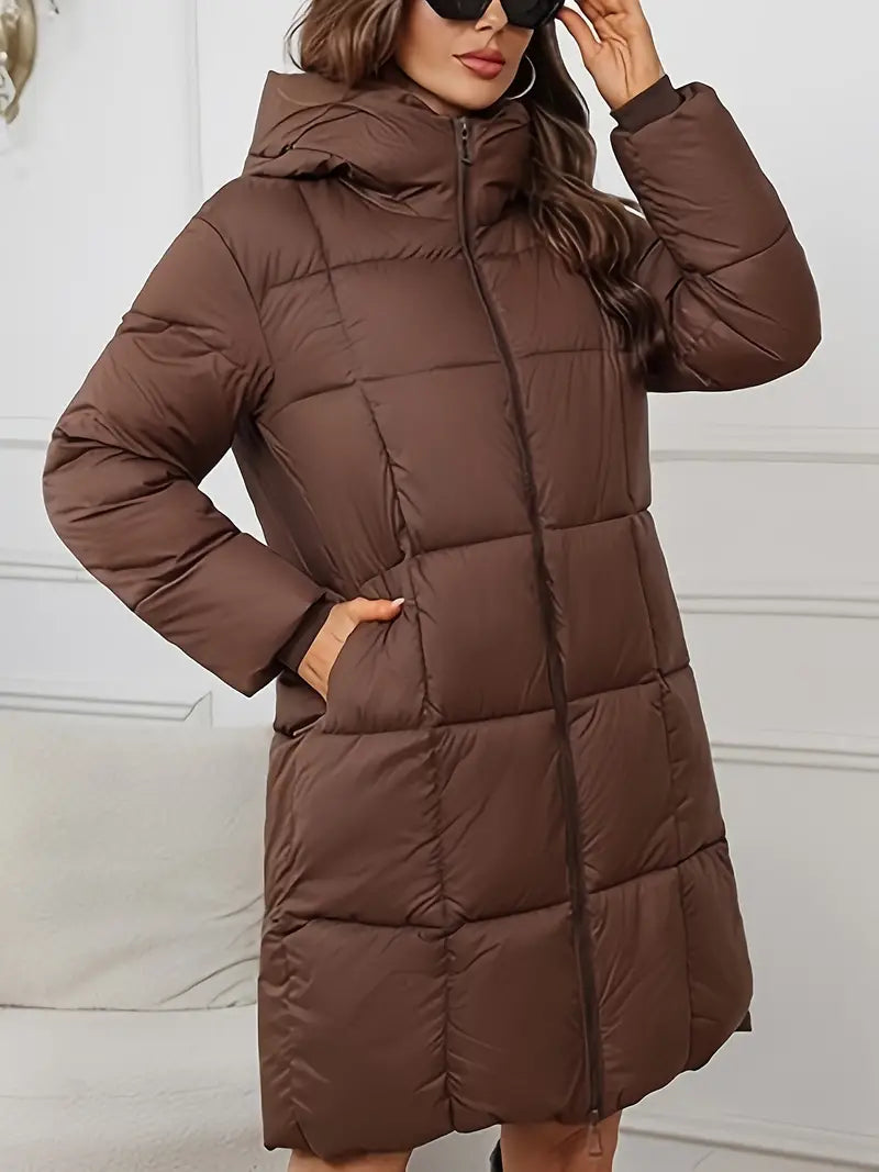 Manteau d’Hiver Longues pour Femme avec Capuche - Élégance et Confort