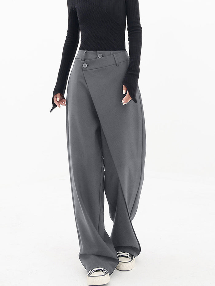 Pantalon Ample Asymétrique pour Femme – Élégance Décontractée