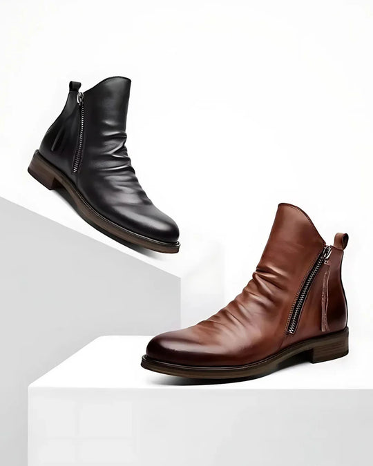 Bottes classiques et élégantes pour homme avec détail de fermeture éclair