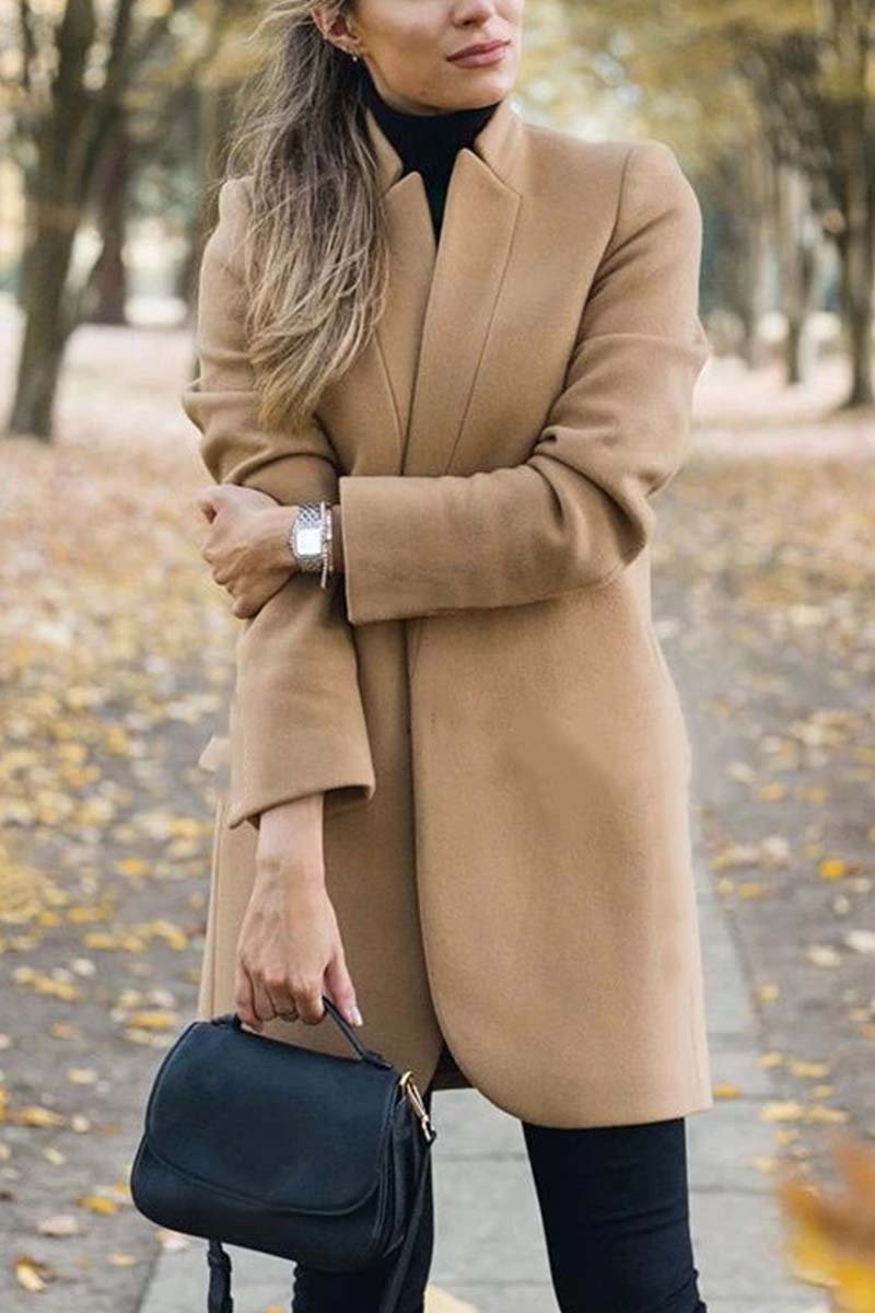 Manteau classique pour femme avec col montant pour l’hiver