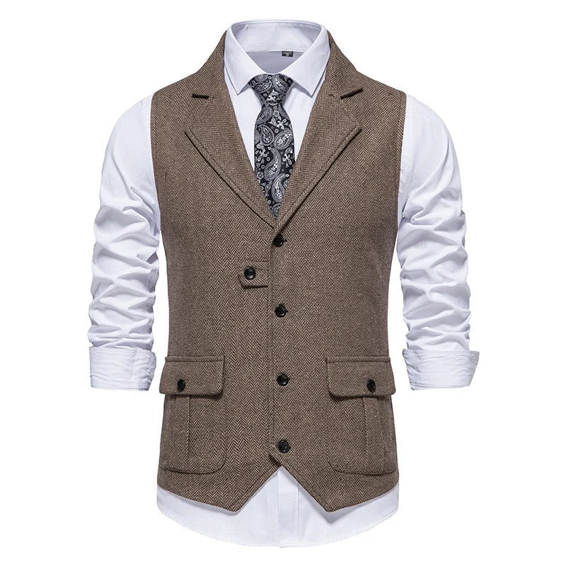 Gilet pour hommes de style classique avec un col sophistiqué pour des décisions en toute confiance