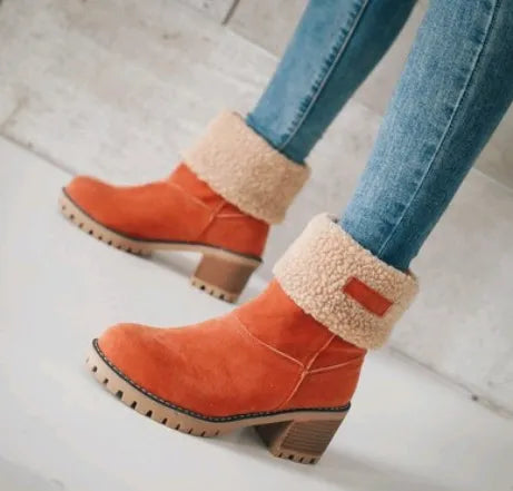 Bottes d’hiver pour femmes avec talon bas et style contemporain