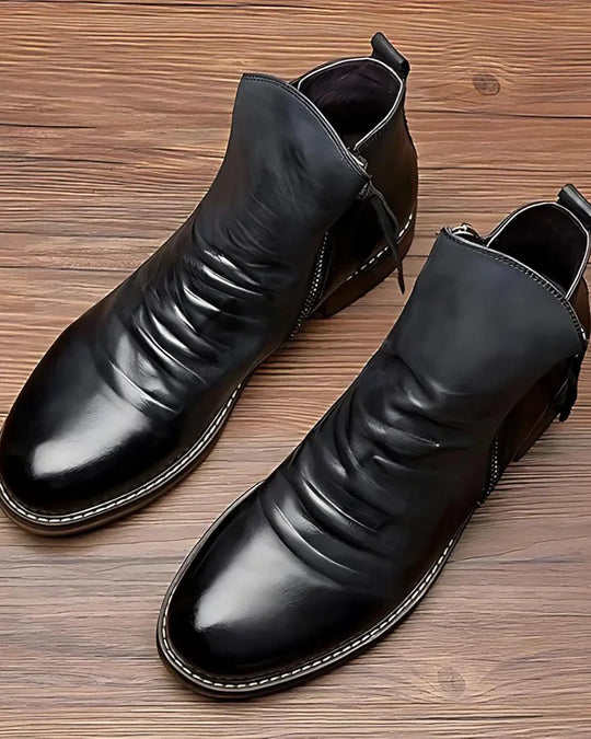 Bottes classiques et élégantes pour homme avec détail de fermeture éclair