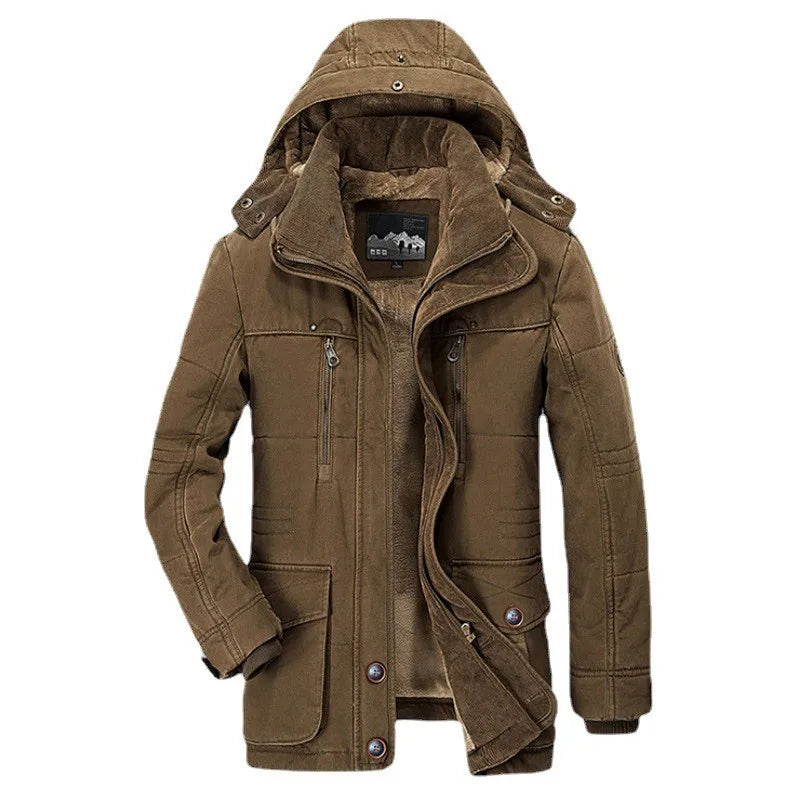 Manteau d'hiver avec capuche pour homme, chaud et confortable