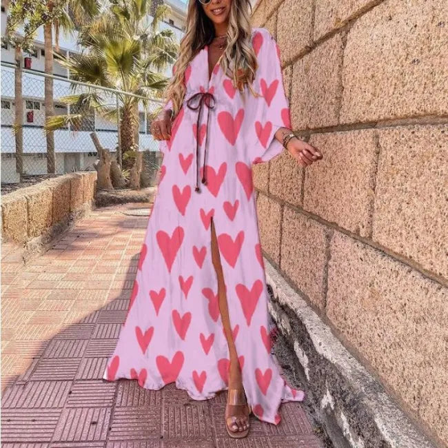 Selena - Robe maxi d'été pour femmes, imprimé floral ample