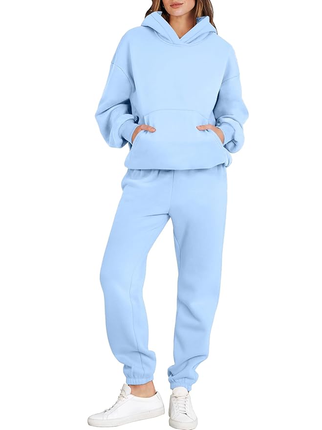 Ensemble 2 Pièces Femme – Sweat à Capuche et Pantalons de Sport