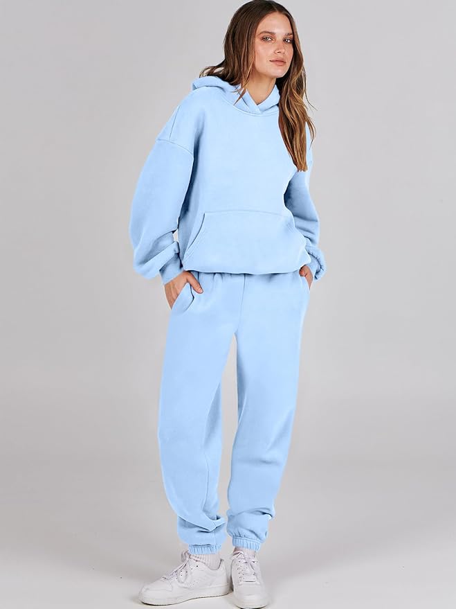 Ensemble 2 Pièces Femme – Sweat à Capuche et Pantalons de Sport