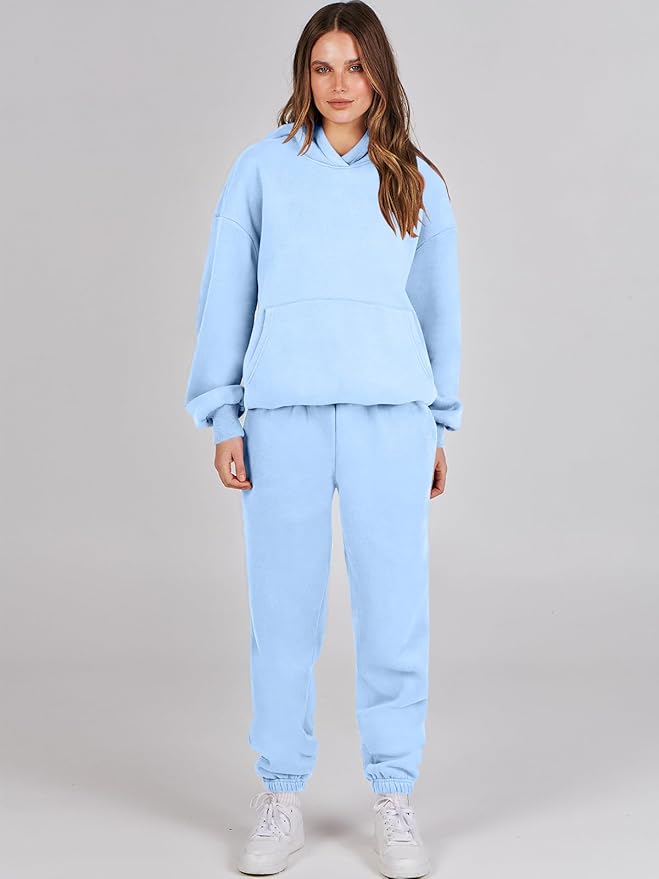 Ensemble 2 Pièces Femme – Sweat à Capuche et Pantalons de Sport