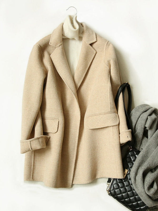 Manteau Classique pour Femme à Carreaux – Parfait pour l'Hiver