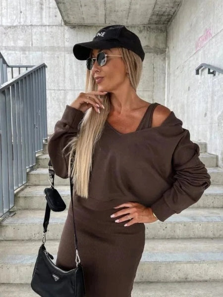 Ensemble Femme: Robe et Sweat à Capuche Coordonnés pour un Style Tendance