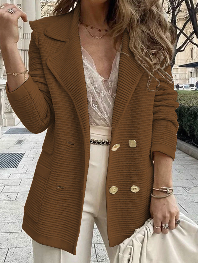 Manteau cardigan pour femme avec texture intéressante avec boutons