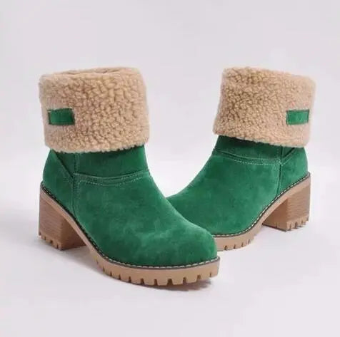 Bottes d’hiver pour femmes avec talon bas et style contemporain