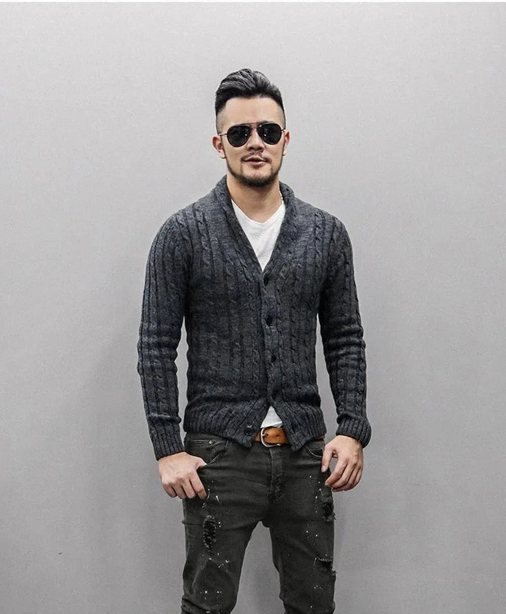 Chic Gilet en Tricot à Manches Longues pour Homme