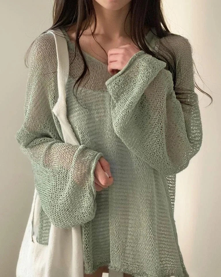 Un cardigan élégant pour femme avec un motif en maille, des manches longues et un col rond tendance