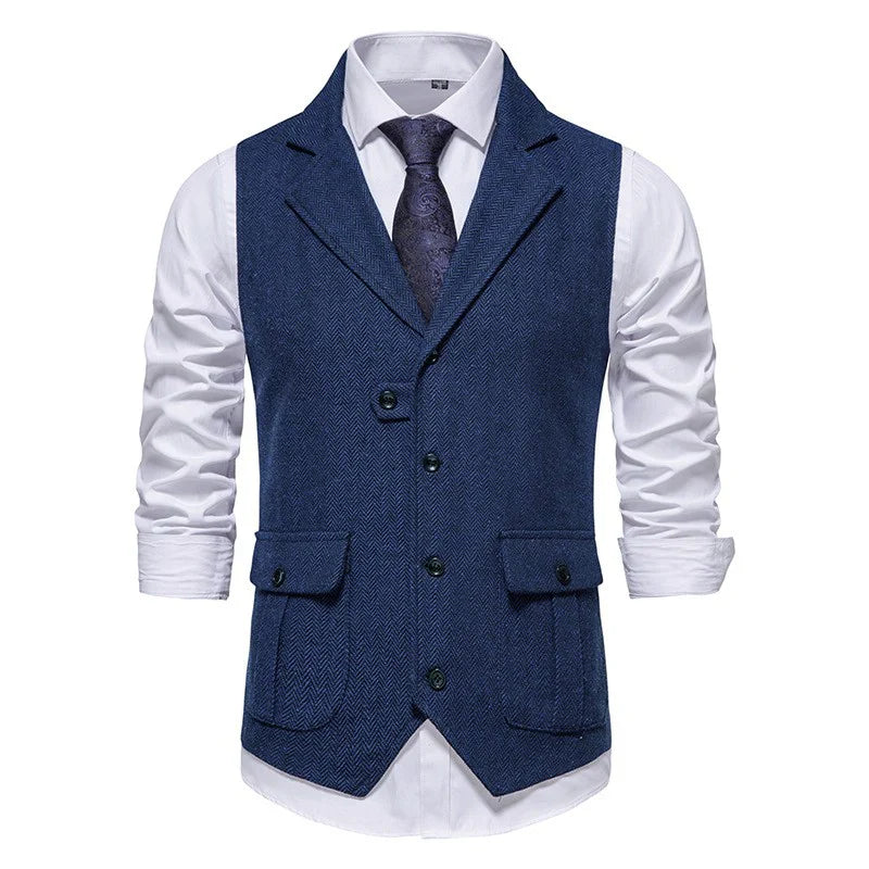 Gilet pour hommes de style classique avec un col sophistiqué pour des décisions en toute confiance