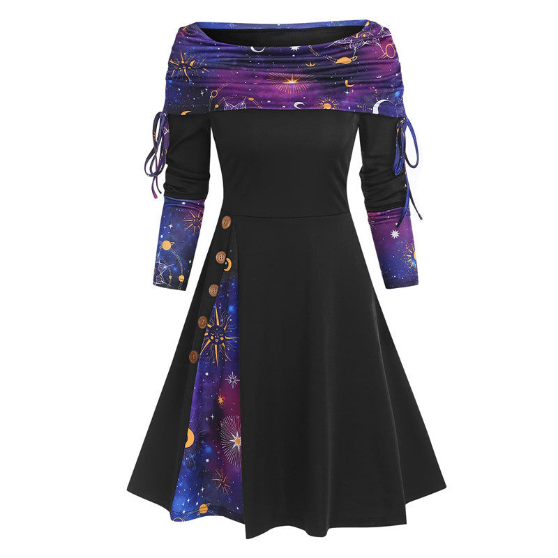 Robe à manches longues avec ourlet évasé : parfaite pour toutes les occasions