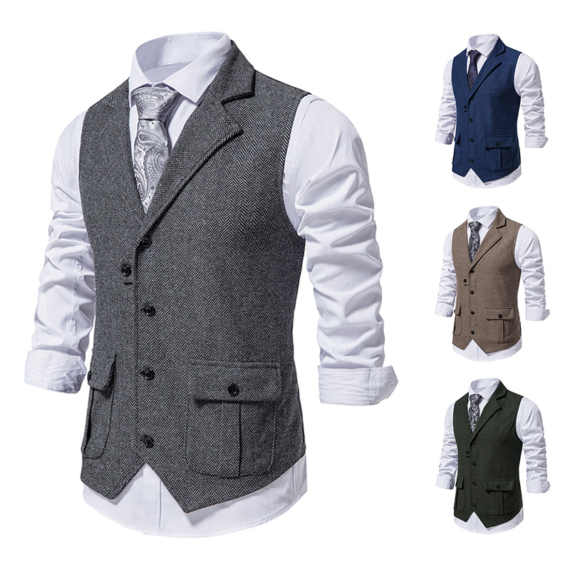 Gilet pour hommes de style classique avec un col sophistiqué pour des décisions en toute confiance