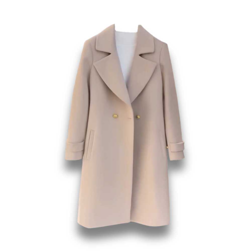 Manteau Classique Élégant pour Femmes avec Poches, Boutons et Col à Revers