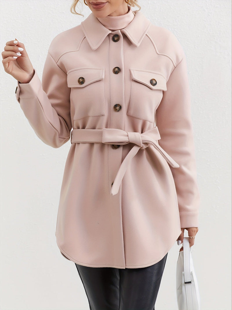 Manteau Chic pour Femme avec Ceinture et Détails Élégants