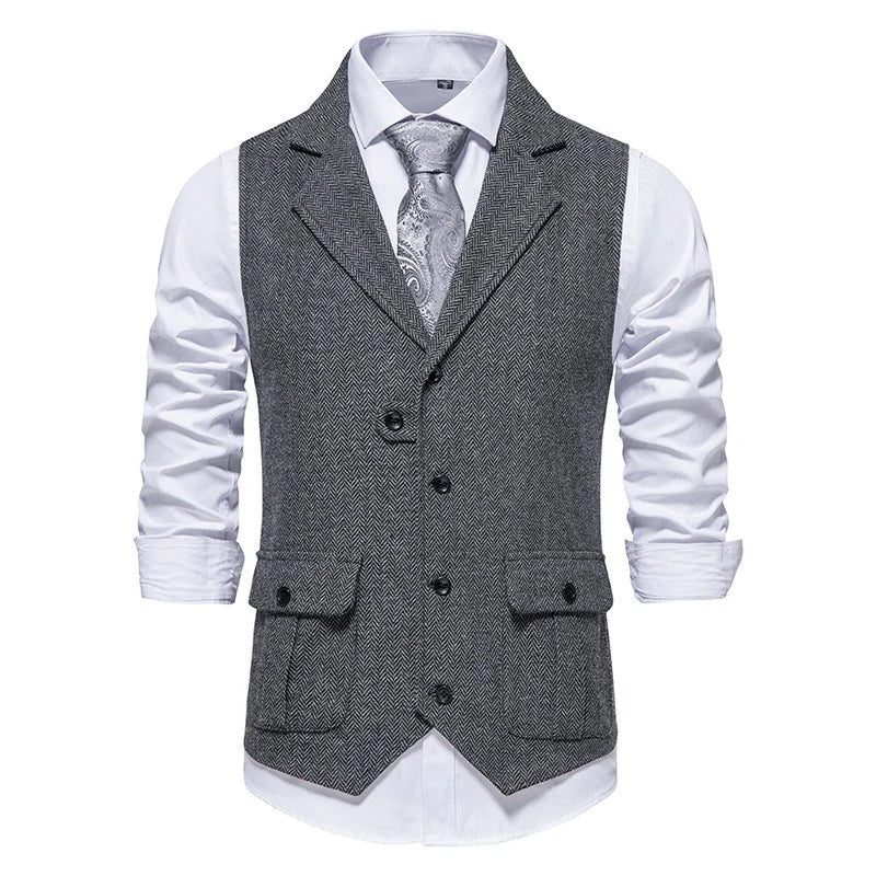 Gilet pour hommes de style classique avec un col sophistiqué pour des décisions en toute confiance