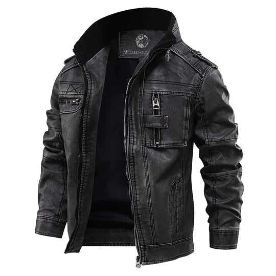 Veste décontractée élégante pour homme avec col montant pour mi-saison