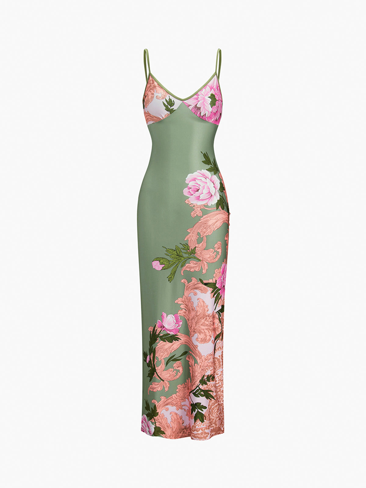 Robe longue d’été à motif floral raffiné