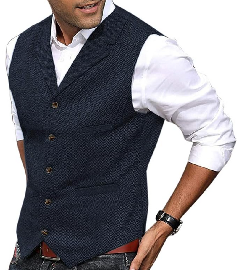 Gilet classique et élégant pour homme avec fermeture à boutons