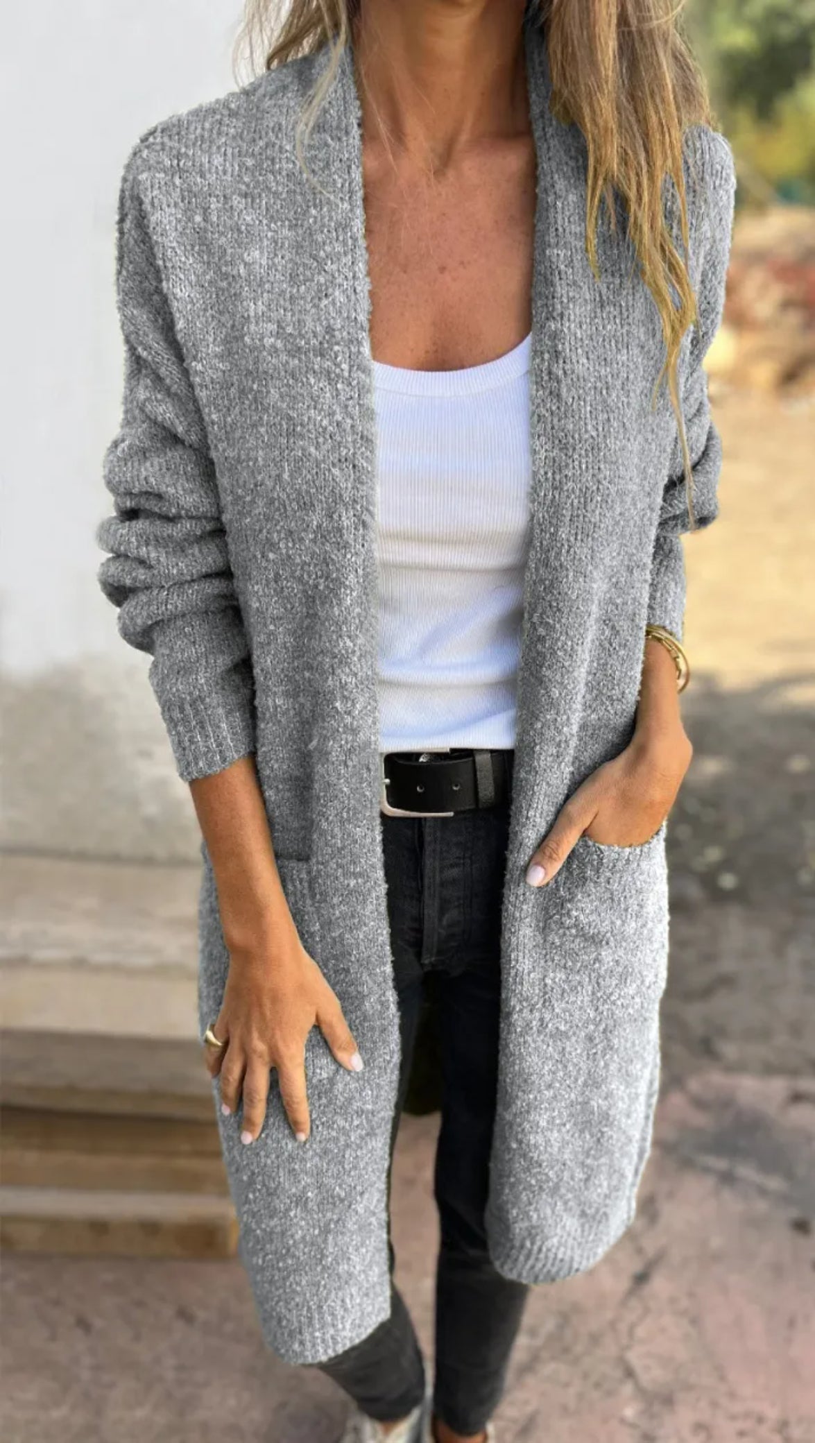 Cardigan en Tricot avec Poches - Gilet Douillet pour Femme