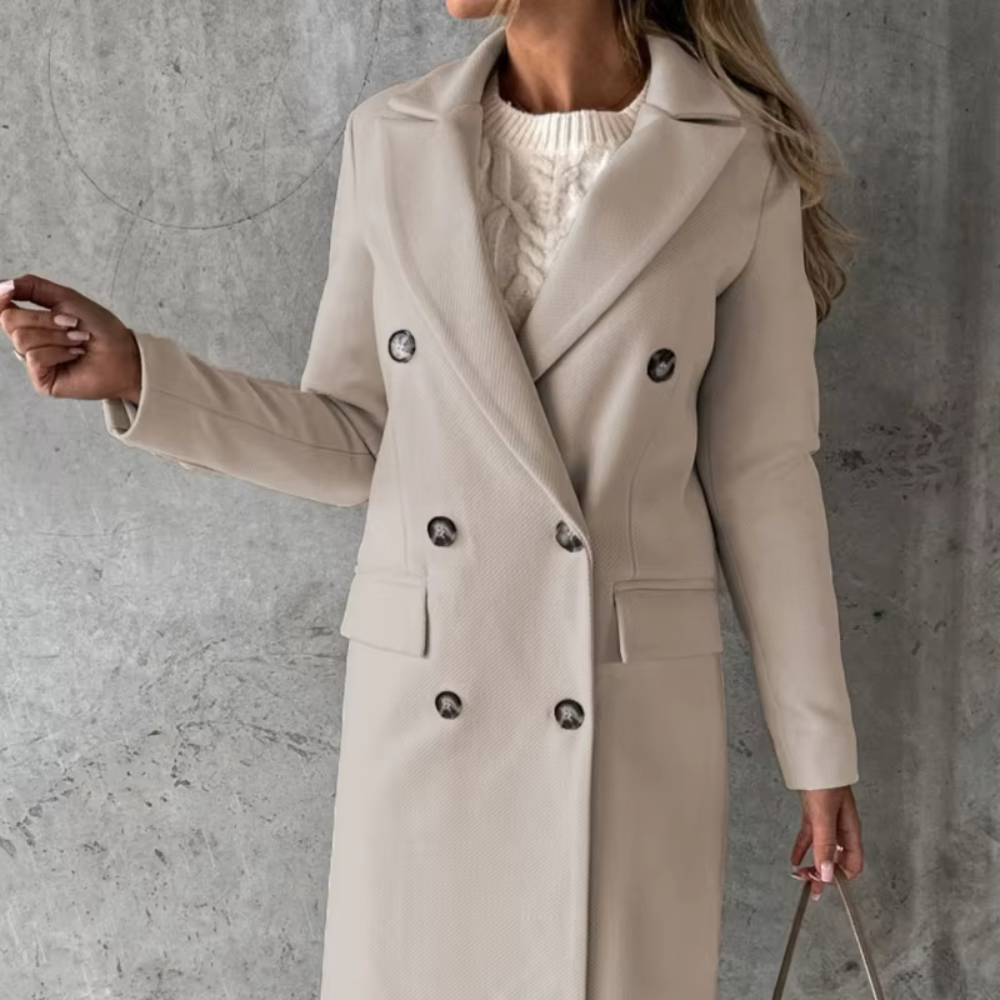 Manteau longues et chaud pour femme avec col à revers et conception moderne pour un utilisation quotidien