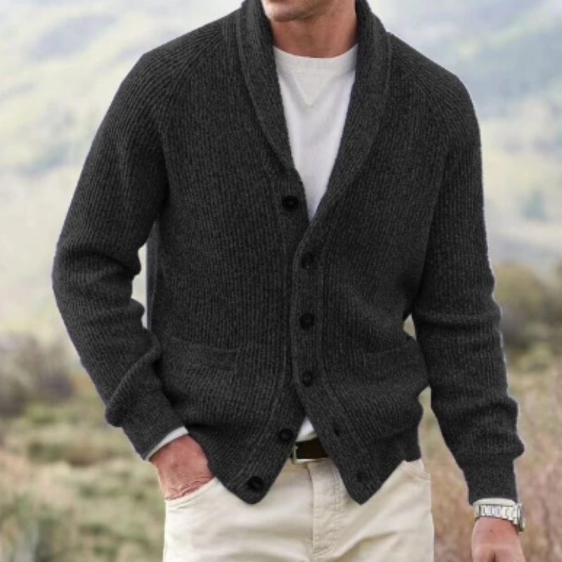 Cardigan rétro pour homme avec col en V élégant
