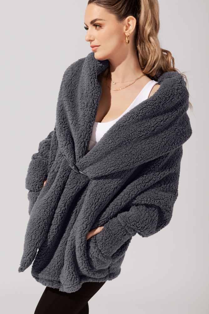 Manteau Cocoon pour Femme - Chic Gris Froid