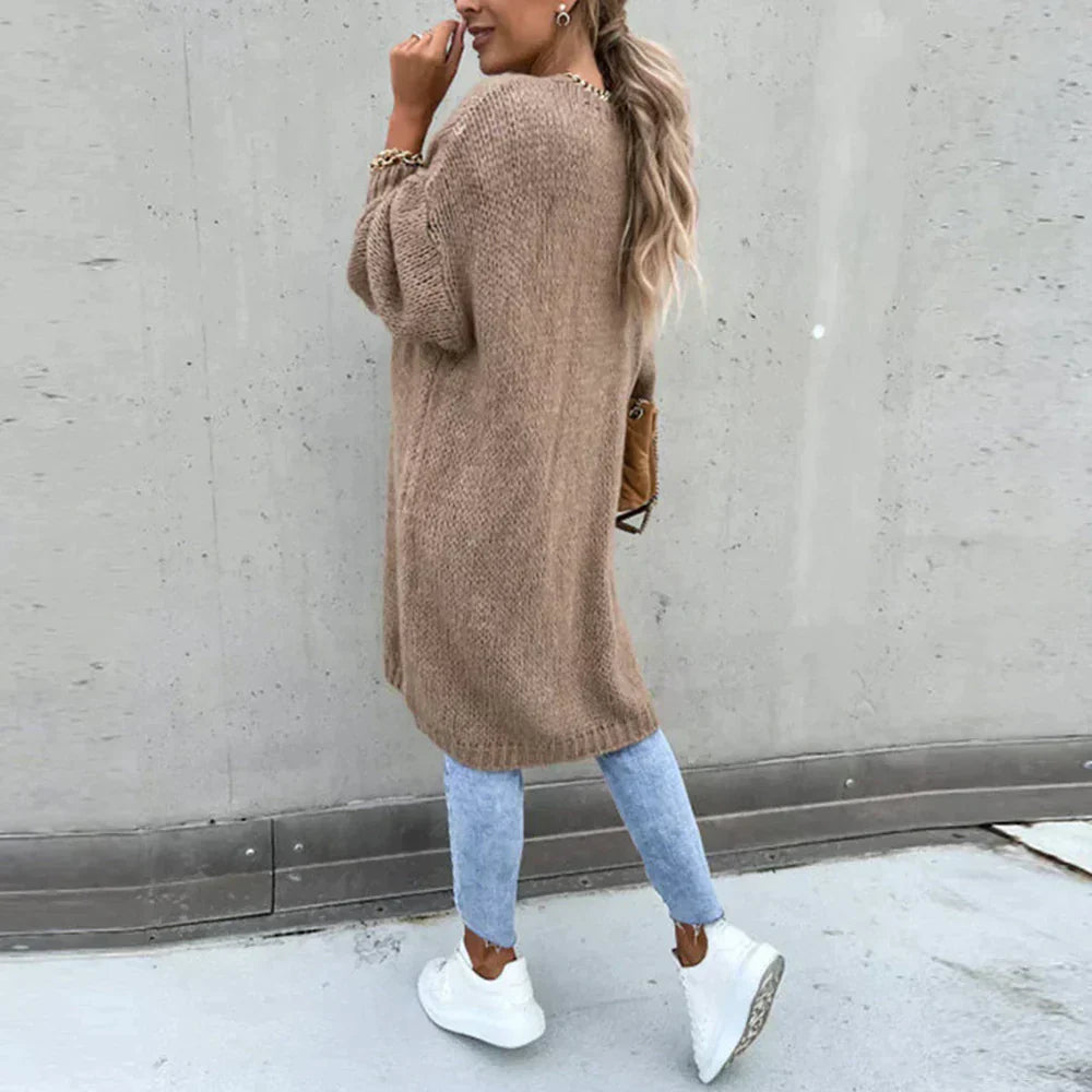 Pull cardigan long élégant pour femme