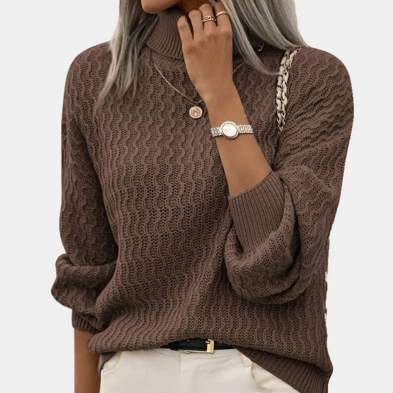 Pull à col roulé pour femme au style moderne et décontracté
